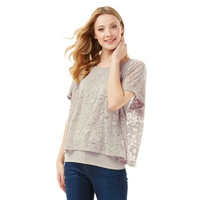 Phase Eight Mushroom Fatima Floral Burnout Top